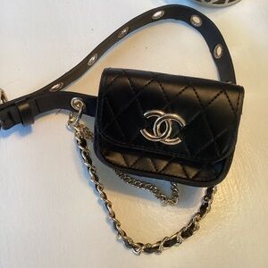 Black Diamond Quilted CC Belt Bag  Bag
